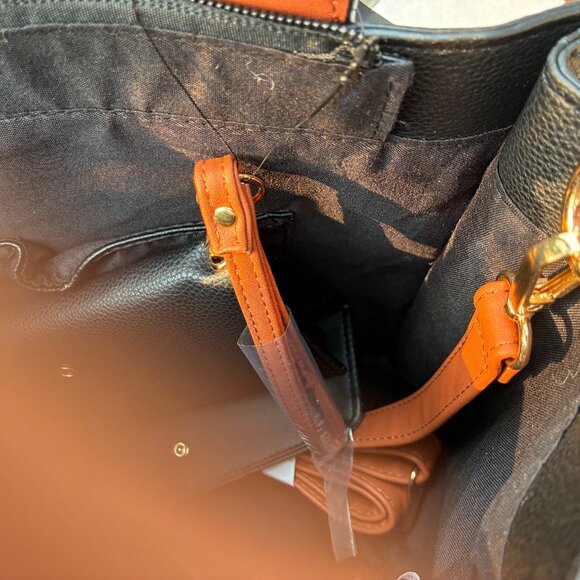 Mia K. Collection Black Vegan Handbag Wallet NEW - Picture 4 of 16